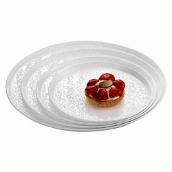 Ανάγλυφος δίσκος σε χρώμα λευκό παρουσίασης ONDA στρογγυλός Φ40cm