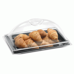 Mini πιατέλα Plexiglass διαστάσεων 21x32cm με καπάκι σε μαύρο χρώμα