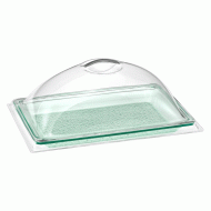 Mini πιατέλα Plexiglass Glass Look διαστάσεων 21x32cm με καπάκι 