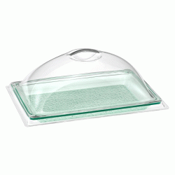 Mini πιατέλα Plexiglass Glass Look διαστάσεων 21x32cm με καπάκι 