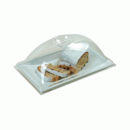 Mini πιατέλα Plexiglass διαστάσεων 21x32cm με καπάκι σε χρώμα λευκό