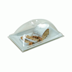 Mini πιατέλα Plexiglass διαστάσεων 21x32cm με καπάκι σε χρώμα λευκό