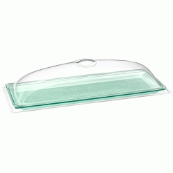 Πιατέλα Long διαστάσεων 21X58εκ. με καπάκι διαφανές glass look ελαφρώς ανάγλυφο