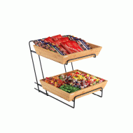 Μαύρο ματ πτυσσόμενο μεταλλικό Stand για καλάθια 2 θέσεων