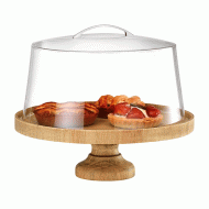Cake Stand από ξύλο σημύδας με διάμετρο Φ35cm 8cm ύψος σε χρώμα φυσικό χωρίς καπάκι