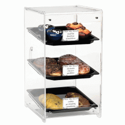 Βιτρίνα ταμείου Plexiglass 3 επιπέδων με 3 μαύρους δίσκους διαστάσεων 29x35εκ Βιτρίνα ταμείου Plexiglass 3 επιπέδων με 3 μαύρους δίσκους διαστάσεων 29x35εκ