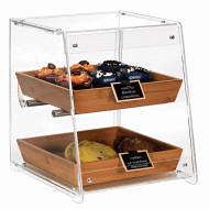 Βιτρίνα ταμείου Plexiglass 2 επιπέδων με 2 καλάθια οικολογικό Bamboo 33x33εκ