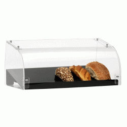 Προθήκη γλίστρα για πάνω στη βιτρίνα με μαύρο κεκλιμένο μεταλλικό δίσκο Προθήκη γλίστρα για πάνω στη βιτρίνα με μαύρο κεκλιμένο μεταλλικό δίσκο