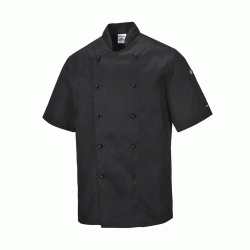 Σακάκι σεφ κοντομάνικο unisex C734 σε χρώμα μαύρο Portwest σε νούμερο Medium