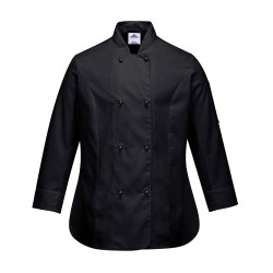 Γυναικείο σακάκι σεφ μακρυμάνικο C837 σε μαύρο χρώμα νούμερο XLarge