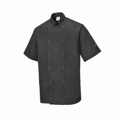 Σακάκι του σεφ σε χρώμα μαύρο PORTWEST με τσέπη στο μανίκι σε νούμερο Large