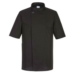 Σακάκι για σεφ C735 σε χρώμα μαύρο 100% βαμβακερό με πλαϊνή τσέπη με φερμουάρ νούμερο XXLarge