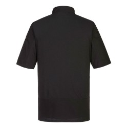 Σακάκι για σεφ C735 σε χρώμα μαύρο 100% βαμβακερό με πλαϊνή τσέπη με φερμουάρ νούμερο XXLarge