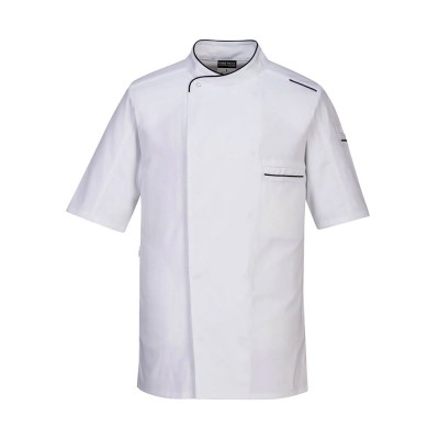 Σακάκι για σεφ C735 σε χρώμα λευκό 100% βαμβακερό με πλαϊνή τσέπη με φερμουάρ νούμερο XL