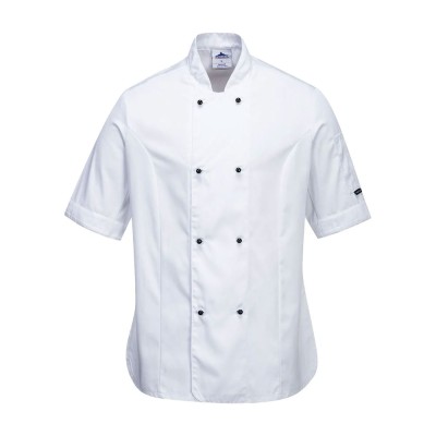 Σακάκι σεφ γυναικείο κοντομάνικο PORTWEST σε λευκό χρώμα σε νου΄μερο XXLarge