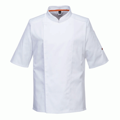 Σακάκι σεφ ανδρικό σε χρώμα λευκό με κοντό μανίκι MeshAir Pro Portwest σε νούμερο 3XL