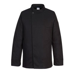 Σακάκι μακρυμάνικο για σεφ C835 σε χρώμα μαύρο 100% βαμβακερό σε νούμερο Large