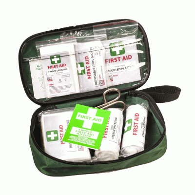 Φαρμακείο πρώτων βοηθειών KIT οχήματος σε τσάντα πράσινη