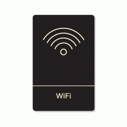 Πινακίδα ξενοδοχείου μαύρη για wifi HTA11  διαστάσεων 140mm X 90mm Πινακίδα ξενοδοχείου μαύρη για wifi HTA11  διαστάσεων 140mm X 90mm