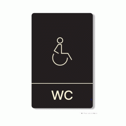 Πινακίδα ξενοδοχείου μαύρη για WC ΑΜΕΑ HTA23 διαστάσεων 140mm X 90mm Πινακίδα ξενοδοχείου μαύρη για WC ΑΜΕΑ HTA23 διαστάσεων 140mm X 90mm