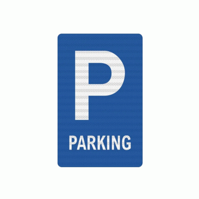 Πινακίδα parking μπλε διαστάσεων 400X600mm