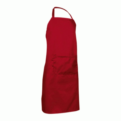 Ποδιά μαγειρικής υφασμάτινη OVEN διαστάσεων 70x96cm VALENTO σε χρώμα κόκκινο