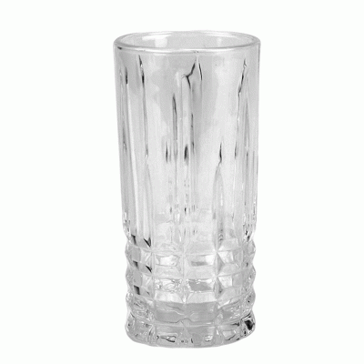 Γυάλινο ανάγλυφο ποτήρι για κοκτέιλ και ποτά 400ml Φ7.2x15cm σειρά INFINITY