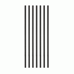 Χάρτινα καλαμάκια FSC διαστάσεων 0.4x17cm μαύρα ίσια συσκευασμένα 1/1 σε συσκευασία των 500 τεμαχίων