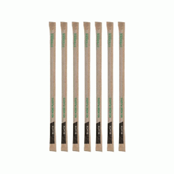 Χάρτινα καλαμάκια FSC διαστάσεων 0.4x17cm μαύρα ίσια συσκευασμένα 1/1 σε συσκευασία των 500 τεμαχίων