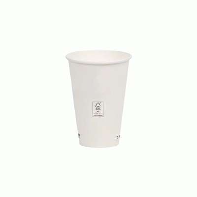 Ποτήρι χάρτινο μονού τοιχώματος Waterbased σε λευκό χρώμα χωρητικότητας 16oz 