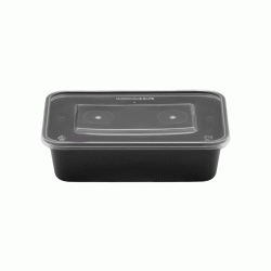 Σκεύος φαγητού M/W με διάφανα καπάκια χωρητικότητας 750ml διαστάσεων 17.6x12.4x6cm σε συσκευασία των 50 τεμαχίων