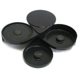 Τριπλό σετ διακόσμησης ποτηριών κοκτέιλ για λάιμ αλάτι και ζάχαρη μαύρο Τριπλό σετ διακόσμησης ποτηριών κοκτέιλ για λάιμ αλάτι και ζάχαρη μαύρο