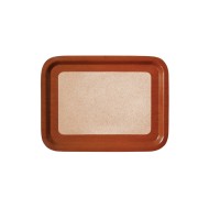 Δίσκος μελαμίνης σερβιρίσματος με επικάλυψη φελλού 44x32cm καφέ