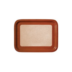 Δίσκος μελαμίνης σερβιρίσματος με επικάλυψη φελλού 44x32cm καφέ