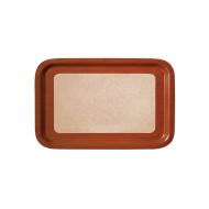 Δίσκος μελαμίνης σερβιρίσματος με επικάλυψη φελλού 49x34cm καφέ