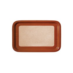 Δίσκος μελαμίνης σερβιρίσματος με επικάλυψη φελλού 49x34cm καφέ