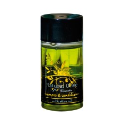 Σαμπουάν & conditioner με εκχυλίσματα ελιάς σε μπουκαλάκι 35ml με βιδωτό καπάκι της σειράς 