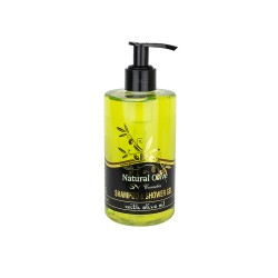 Σαμπουάν & Αφρόλουτρο σε συσκευασία 300ml  Dispenser  με εκχυλίσματα ελιάς της σειράς "Natural Olive"