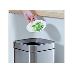 Κάδος ανοξείδωτος τετράγωνος 30lit με ανοικτή οροφή διαστάσεων 25,3x25,3x55,5cm