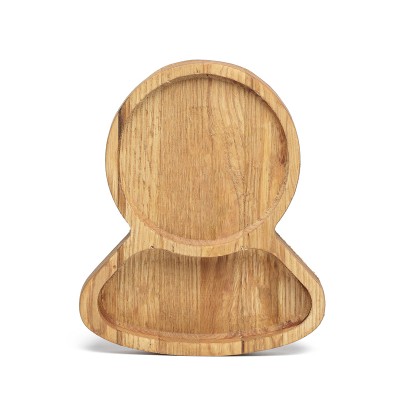 Πρωτότυπο ξύλινο πιάτο από ξύλο καστανιάς σερβιρίσματος ποτού και συνοδευτικού με ειδικές εσοχές και ξεχωριστό σχέδιο ROZOS