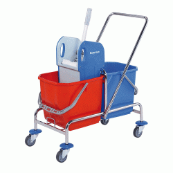 Διπλό μεταλλικό καρότσι σφουγγαρίσματος χωρητικότητας 2 x 25L