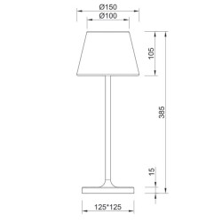 Φωτιστικό μπαταρίας LED SMD επιτραπέζιο 2W θερμό φως 3000k 170lm δέσμης 360° εξωτερικού χώρου IP54