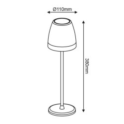 Φωτιστικό LED TABLE BATTERY 2x3.7V/2.2Ah Li-ion 2W 150Lm δέσμης 38° θερμό φως 3000k IP44