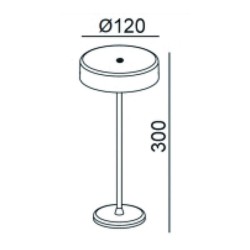 Επιτραπέζιο φωτιστικό μαύρο LED μπαταρίας LUMINAIRE 3W θερμό φως 3000k 200lm IP54