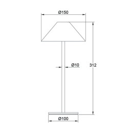 Επιτραπέζιο LED SMD φωτιστικό μπαταρίας LUMINAIRE 3W θερμό φως 3000k 140lm δέσμης 270° IP54