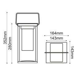 Επιτραπέζιο LED SMD φωτιστικό μπαταρίας 3W θερμό φως 3000k 150lm δέσμης 180° σκούρο γκρι IP54