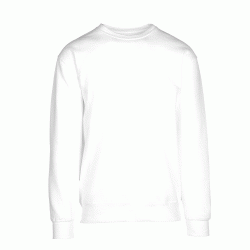 Φούτερ μακρυμάνικη μπλούζα unisex με ελαστικό ριπ στις μανσέτες και τη μέση σε λευκό χρώμα νούμερο Large