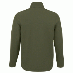 Ανδρικό softshell με μαύρο φερμουάρ σε χρώμα χακί και νούμερο Medium