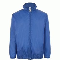 Unisex αντιανεμικό χωρίς επένδυση με φερμουάρ σε μπλε χρώμα νούμερο Large