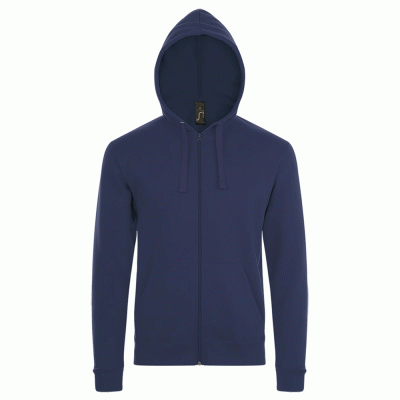 Ζακέτα φούτερ με κουκούλα unisex με fleece εσωτερικά σε σκούρο μπλε χρώμα νούμερο XXL